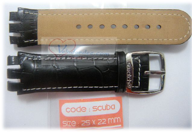 สายหนัง ยี่ห้อ swatch แท้ รหัส SCUBA ลายหนัง 