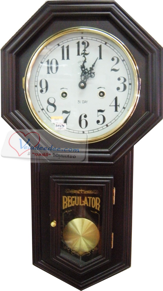 นาฬิกาแขวน ไขลาน ยี่ห้อ POLARIS , Time Mate แปดเหลี่ยม (ตีปลุกทุกครึ่งชั่วโมงและชัวโมง )  