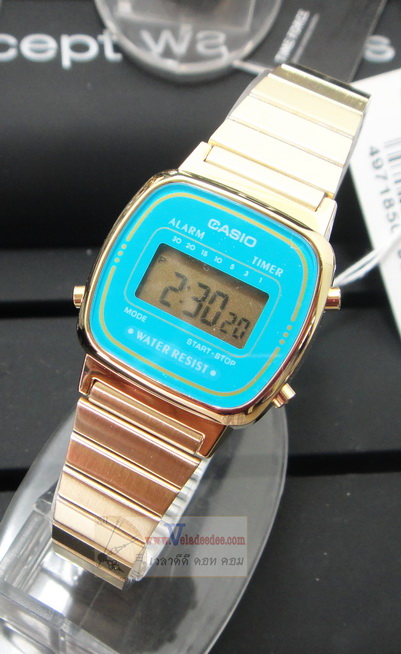  Casio (คาสิโอ)นาฬิกาข้อมือผู้หญิง สายสแตนเลส สีทอง LA670WGA-2DF