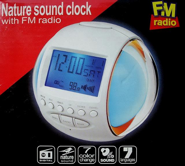 นาฬิกาปลุกดิจิตอล Nature sound clock with FM radio* 