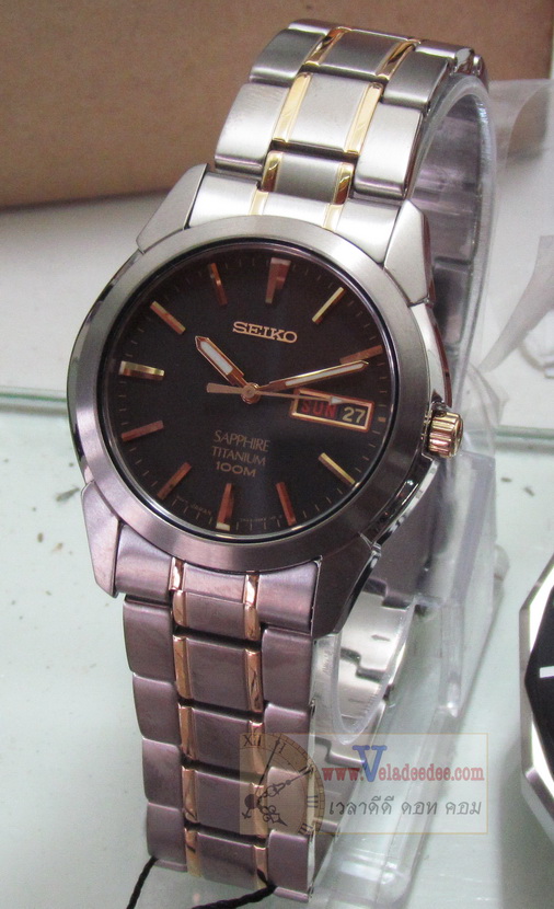 นาฬิกา seiko Titanium (ระบบควอทซ์) กระจกพิเศษเป็น Sapphire glass รุ่น SGG735P1