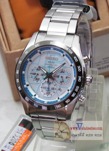 นาฬิกาข้อมือ SEIKO (นาฬิกา ไซโก้) Criteria SOLAR Chronograph  กระจกคริสตัลแซฟไฟร์ (ระบบพลังงานแสงอาทิตย์) รุ่น  SSC065P1 .