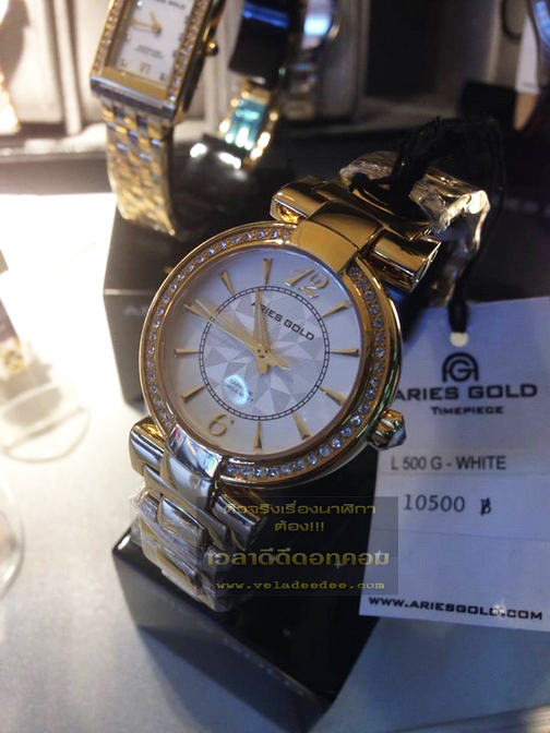 นาฬิกา aries gold SWISS (Sapphire) รุ่น L500G-WHITE  (พิเศษลด 50%)