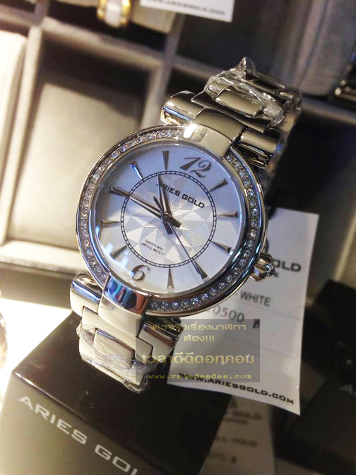 นาฬิกา aries gold SWISS (Sapphire) รุ่น L500S-WHITE  (พิเศษลด 50%)