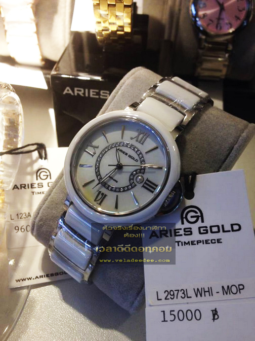 นาฬิกา aries gold SWISS (Sapphire) รุ่น L2973LWHI-MOP(พิเศษลด 50%)