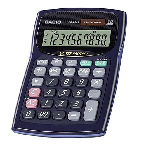 เครื่องคิดเลข คาสิโอ WM-200T (กันน้ำได้)Water-protected and Dust-proof Calculators*