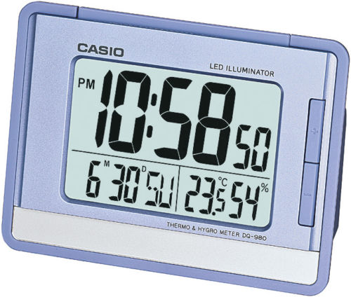 นาฬิกาดิจิตอล Casio Table Clocks รุ่น DQ-980-2DF (สีน้ำเงิน)
