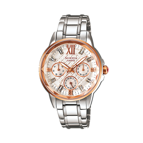 Casio Sheen นาฬิกาข้อมือ รุ่น SHE-3029SG-7ADR - สีขาว/ทอง   (ประกันศูนย์เซ็นทรัล1ปี) *