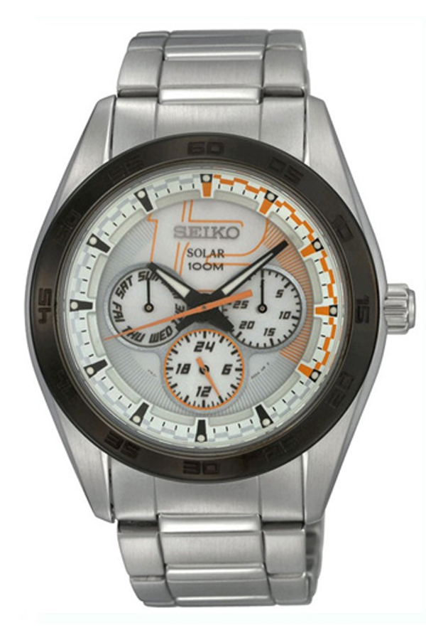 นาฬิกาข้อมือ SEIKO (นาฬิกา ไซโก้) Criteria SOLAR Chronograph    (ระบบพลังงานแสงอาทิตย์) รุ่น SNE197P1 - ขาว