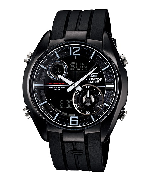 Casio Edifice นาฬิกาข้อมือผู้ชาย ตัวเรือนสแตนเลส สายเลซิน รุ่น ERA-100PB-1AVUDF - สีดำ