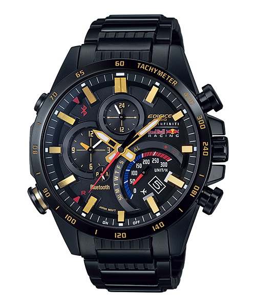 CASIO EDIFICE Bluetooth Red Bull Racing Limited Edition นาฬิกาข้อมือผู้ชาย ตัวเรือนสแตนเลส รุ่น EQB-500RBK-1ADR - สีดำ 