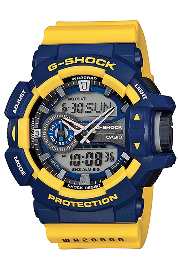 Casio G-shock นาฬิกาข้อมือชาย สายยางเรซิ้น รุ่น GA-400-9BDR - สีน้ำเงินเหลือง