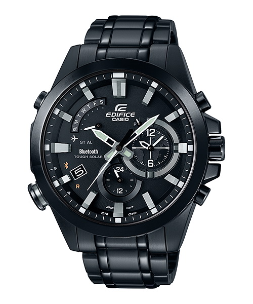 CASIO EDIFICE Bluetooth นาฬิกาข้อมือผู้ชาย สายสแตนเลส รุ่น EQB-510DC-1ADR - สีดำ