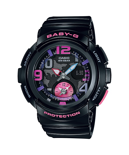 Casio Baby-G นาฬิกาข้อมือสุภาพสตรี สายเรซิ่น รุ่น BGA-190-1BDR  - สีดำ  