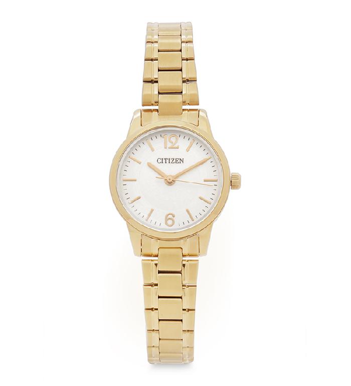 Citizen Quartz Ladies Watch นาฬิกาข้อมือ รุ่น EJ6082-51P - สีทอง