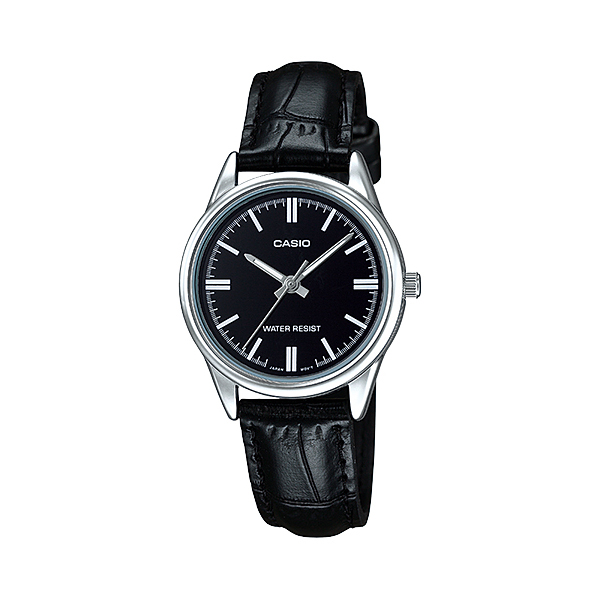 Casio Standard นาฬิกาข้อมือสุภาพสตรี สายหนัง รุ่น LTP-V005L-1AUDF - สีดำ