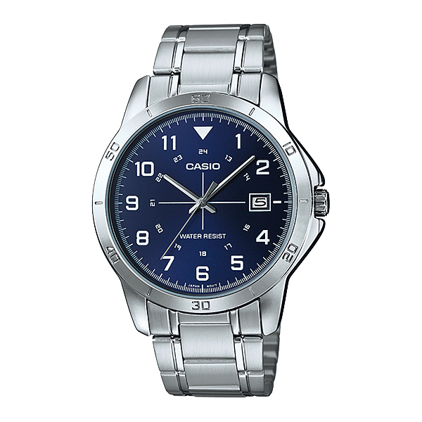 Casio นาฬิกาข้อมือชาย สายสแตนเลส รุ่น MTP-V008D-2B - Silver