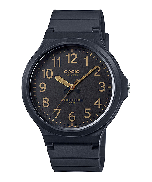 CASIO นาฬิกา ข้อมือ สายยางสีดำ เรือนใหญ๋ ตัวเลขชัด กันน้ำ 50 เมตร รุ่น MW-240-1B2VDF 