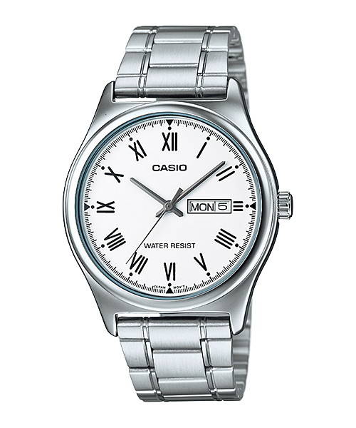 Casio Standard นาฬิกาข้อมือสุภาพบุรุษ สายสแตนเลส รุ่น MTP-V006D-7BUDF (สีขาว)