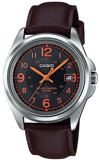 Casio Standard นาฬิกาข้อมือ พลังงานแสงอาทิตย์ สายหนังแท้ รุ่น MTP-S101L-1BVDF