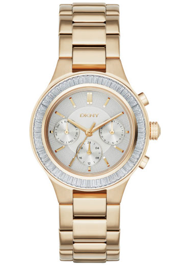 DKNY CHAMBERS Gold  Ladies Stainless Steel นาฬิกาข้อมือ รุ่น NY2395 - สินค้ารับประกันศูนย์ DKNY (ประเทศไทย) จำกัด 2 ปี