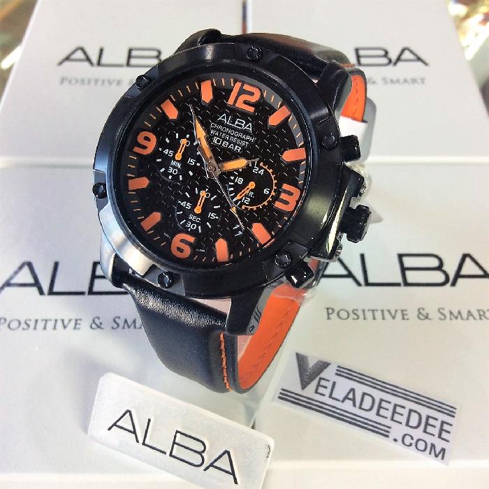Alba Signa Chronograph Men's Watch นาฬิกาผู้ชาย สายหนัง รุ่น รุ่น AT3947X1 