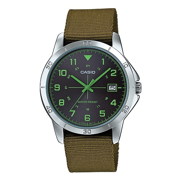 CASIO นาฬิกาข้อมือผู้ชาย สายผ้านาโต รุ่น  MTP-V008B-3B (ประกัน CMG ศูนย์เซ็นทรัล1ปี )