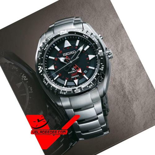 Seiko Prospex Kinetic GMT นาฬิกาข้อมือสุภาพบุรุษ สาย Stainless Steel รุ่น SUN049P1 