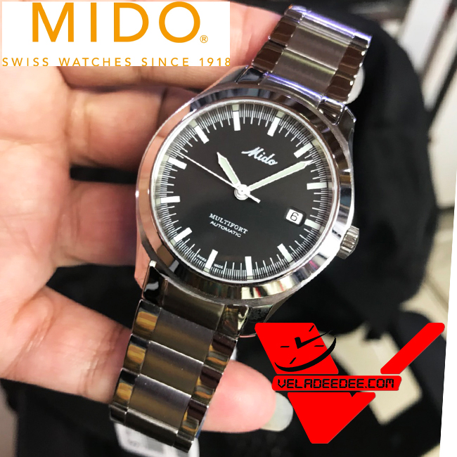 Mido Multifort Automatic กระจก Sapphire  นาฬิกาข้อมือผู้ชาย สายสแตนเลส รุ่น M8830.4.18.1