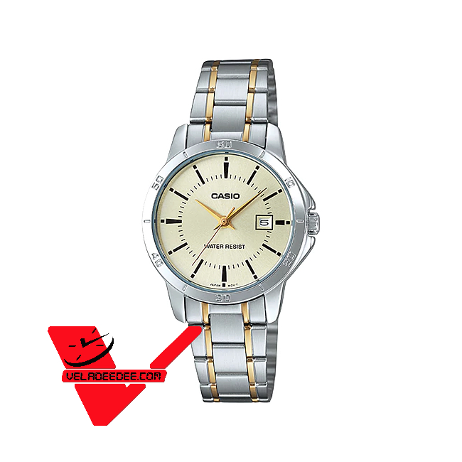 Casio Standard นาฬิกาข้อมือสุภาพสตรี สายสแตนเลส รุ่น LTP-V004SG-9AUDF