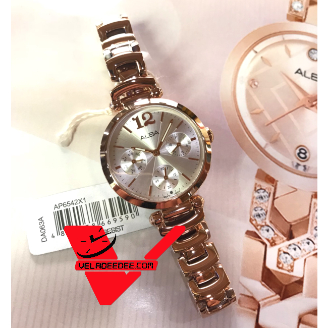 ALBA modern ladies ตัวเรือนและสายนาฬิกา สีพิงค์โกลด์ Pink Gold รุ่น รุ่น AP6542X1