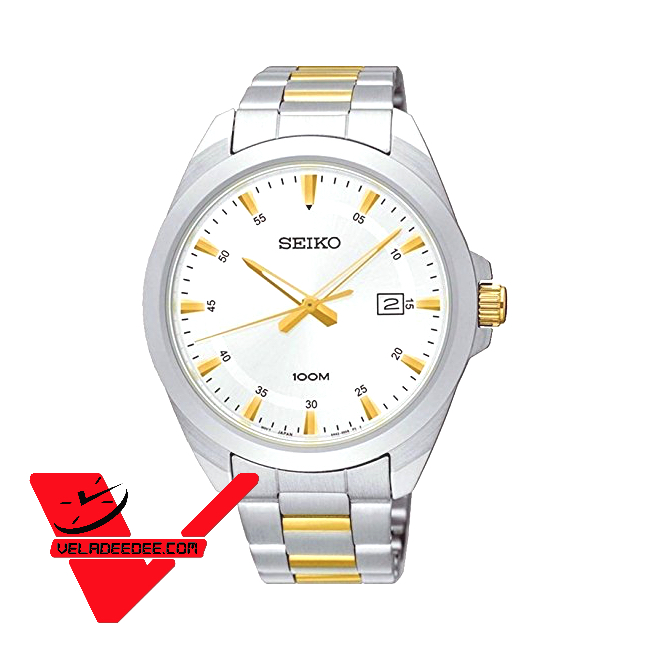 SEIKO Neo Classic นาฬิกาข้อมือผู้ชาย สายสแตนเลสสีทองสลับเงิน รุ่น SUR211P1