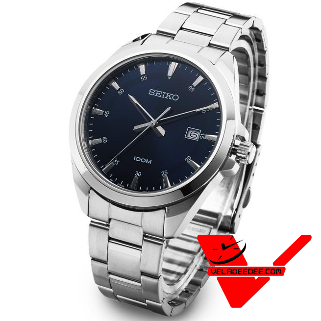 SEIKO Neo Classic นาฬิกาข้อมือผู้ชาย ตัวเรือนและสายเป็นสแตนเลส หน้าสีน้ำเงินเข้ม รุ่น SUR207P1