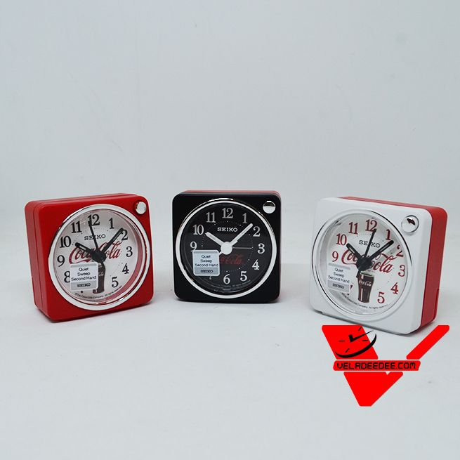  นาฬิกาปลุก เครื่องเดินเรียบไร้เสียงรบกวน SEIKO Coca-Cola รุ่น QHE905 K,R,W
