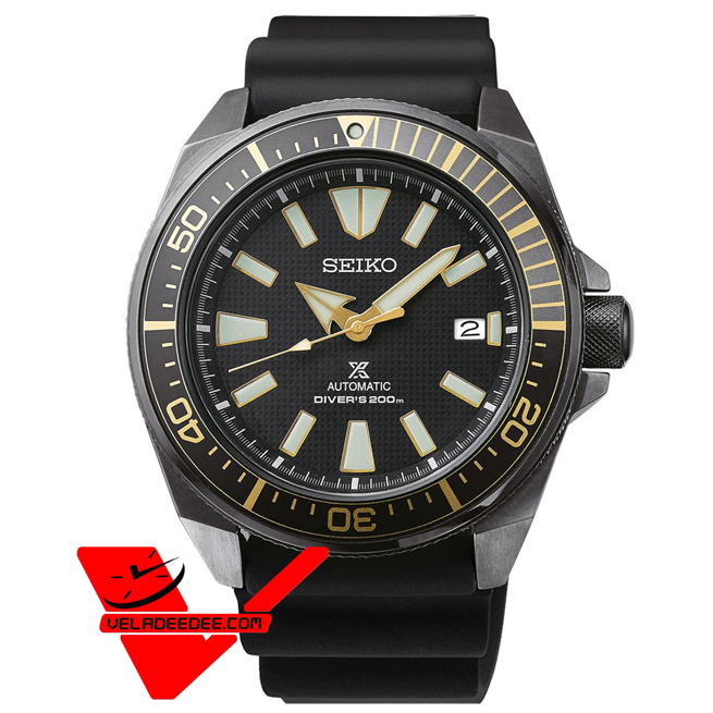 Seiko Samurai Prospex นาฬิกาข้อมือผู้ชาย สายยาง ตัวเรือนสแตนเลสสีดำ รุ่น SRPB55K1 