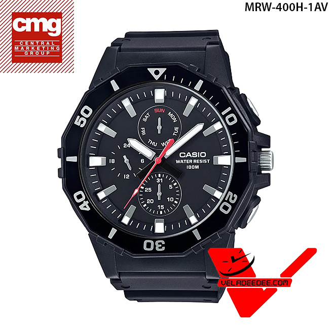 Casio Standard นาฬิกาข้อมือผู้ชาย สายเรซิ่น รุ่น MRW-400H-1AV (ประกัน CMG ศูนย์เซ็นทรัล 1 ปี)