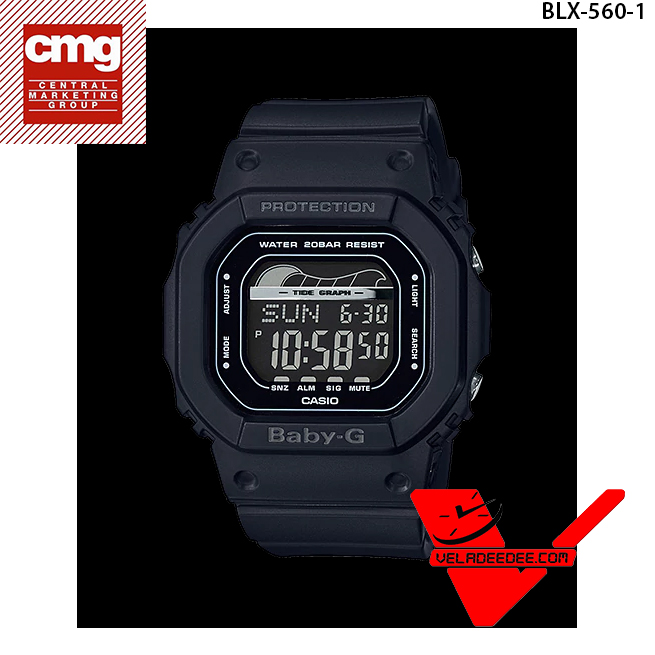 Casio Baby-G (ประกัน CMG ศูนย์เซ็นทรัล 1 ปี) นาฬิกาข้อมือผู้หญิง สายเรซิ่น รุ่น BLX-560-1