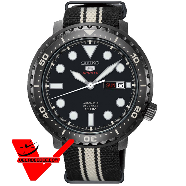 Seiko 5 Sport Automatic นาฬิกาข้อมือผู้ชาย สายผ้านาโต รุ่น SRPC67K