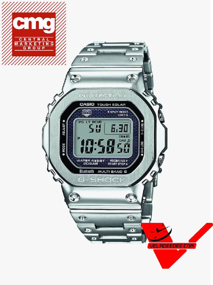  Casio G-SHOCK Bluetooth  Full Metal  (ประกันCMG)  นาฬิกาข้อมือผู้ชาย สแตนเลสแท้ รุ่น GMW-B5000D-1DR
