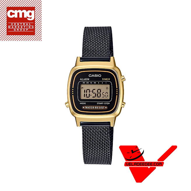 Casio (คาสิโอ) Standard Lady Digital นาฬิกาข้อมือ สายสแตนเลส รุ่น LA670WEMB-1D