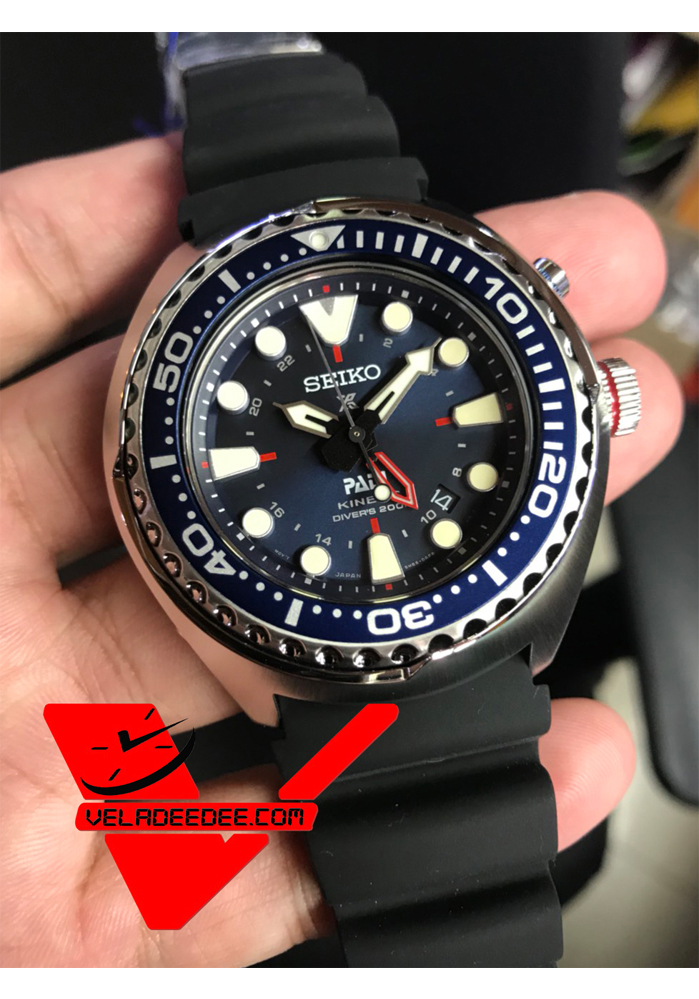 SEIKO PROSPEX PADI Edition  KINETIC นาฬิกาข้อมือผู้ชาย กระจก Sapphire Crystal  สายยาง  สีดำ รุ่น SUN065P1