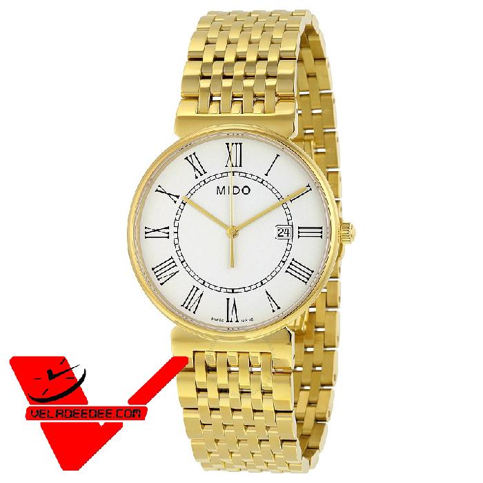 MIDO ประกันศูนย์ไทยศรีทองพาณิชย์ 2 ปี Dorada White Dial Gold-tone Stainless Steel Ladies Watch รุ่น M009.610.33.013.00