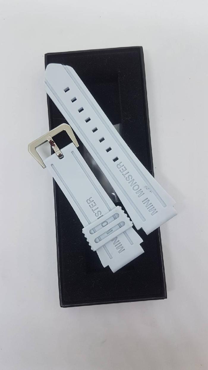  สายนาฬิกา,สายซิลิโคน (SILICONE) Mini Monster ขนาด 22mm. สีขาว