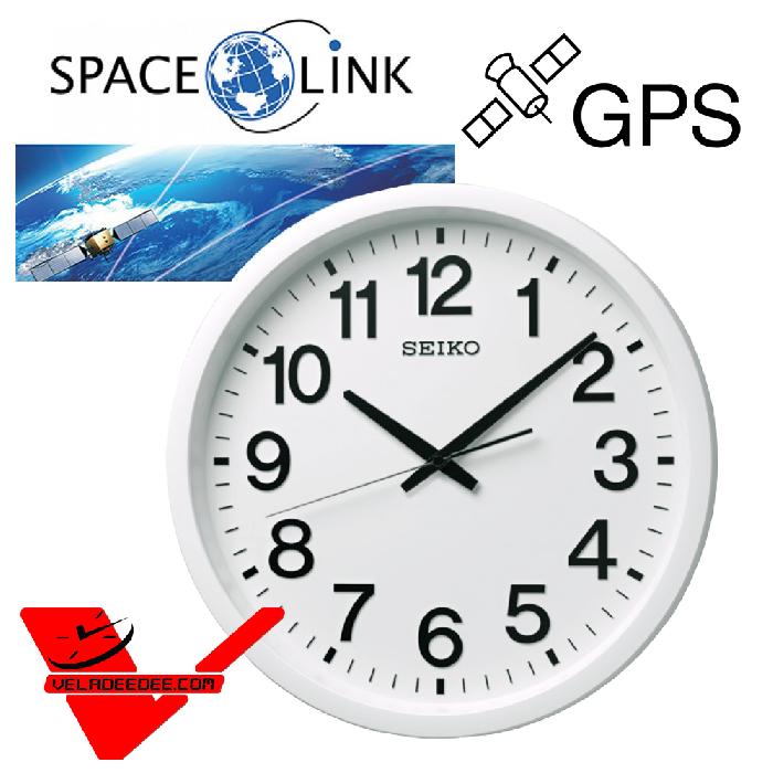 นาฬิกาแขวน SEIKO ตั้งเวลาด้วยระบบ GPS CLOCKS SPACE LINK WALL CLOCK RADIO CONTROLLED รุ่น QXZ002W