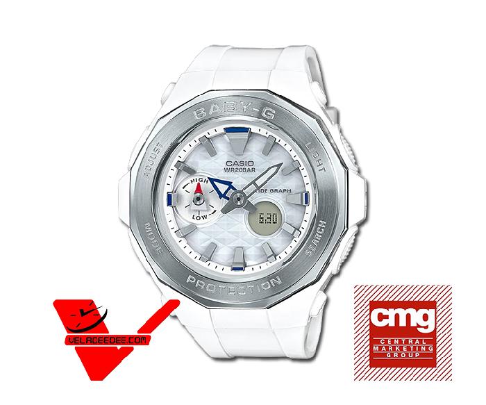 Casio Baby-G (CMG) นาฬิกาข้อมือผู้หญิง สายเรซิ่น รุ่น BGA-225-7A - สีขาว