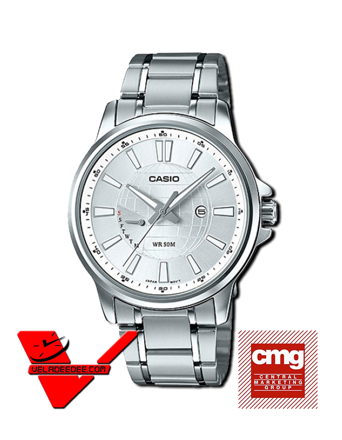 Casio Standard (ประกันCMG) นาฬิกาข้อมือชาย สายสแตนเลส สีทอง รุ่น MTP-E137D-7AVDF