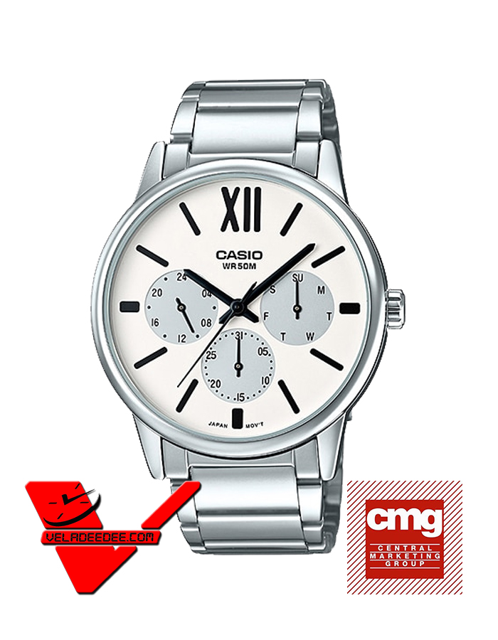 Casio Standard (ประกันCMG) นาฬิกาข้อมือชาย สายสแตนเลส สีทอง รุ่น MTP-E312D-7BVDF