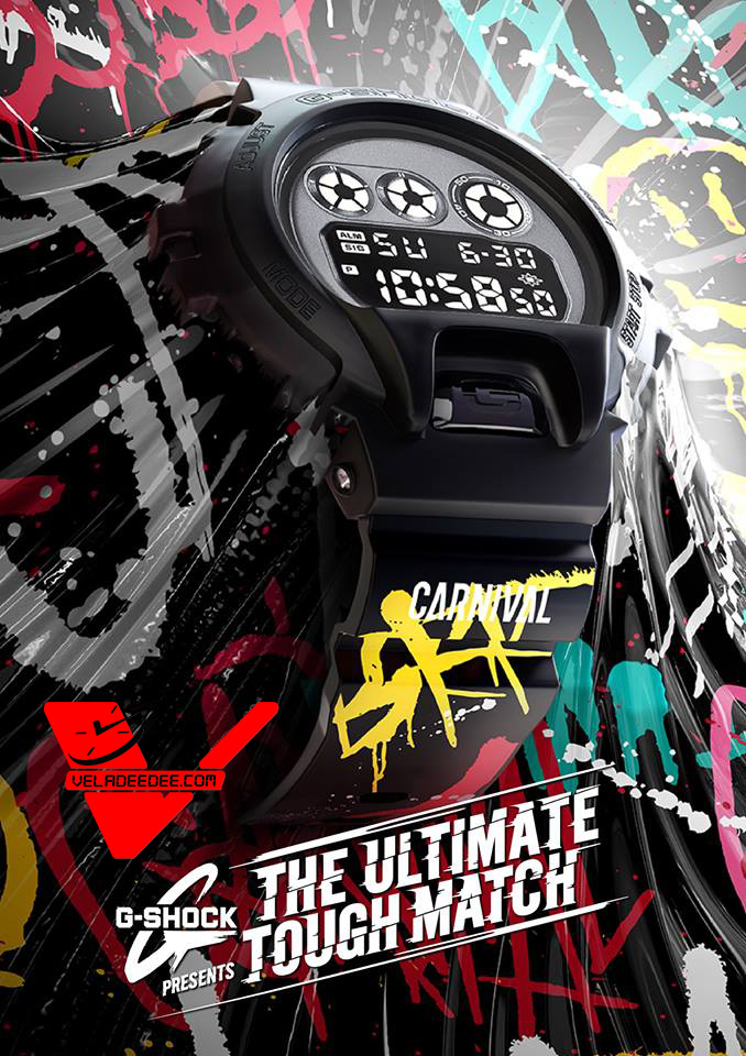 Casio G-Shock นาฬิกาข้อมือผู้ชาย แคมเปญ G-SHOCK THE ULTIMATE TOUGH MATCH รุ่น  DW-6900BB-1DR x Carnival