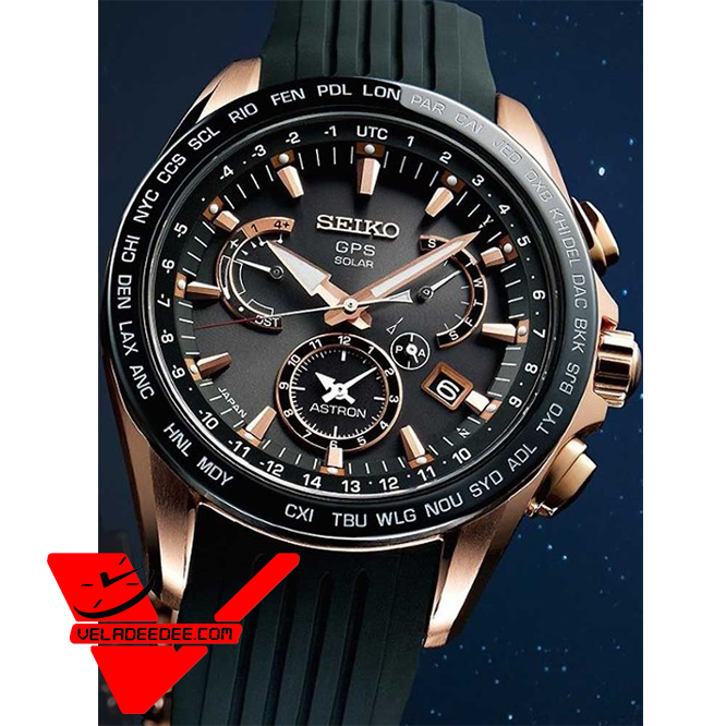 Seiko Astron GPS นาฬิกาข้อมือผู้ชาย Astron GPS Solar World Time Watch รุ่น SSE055J1