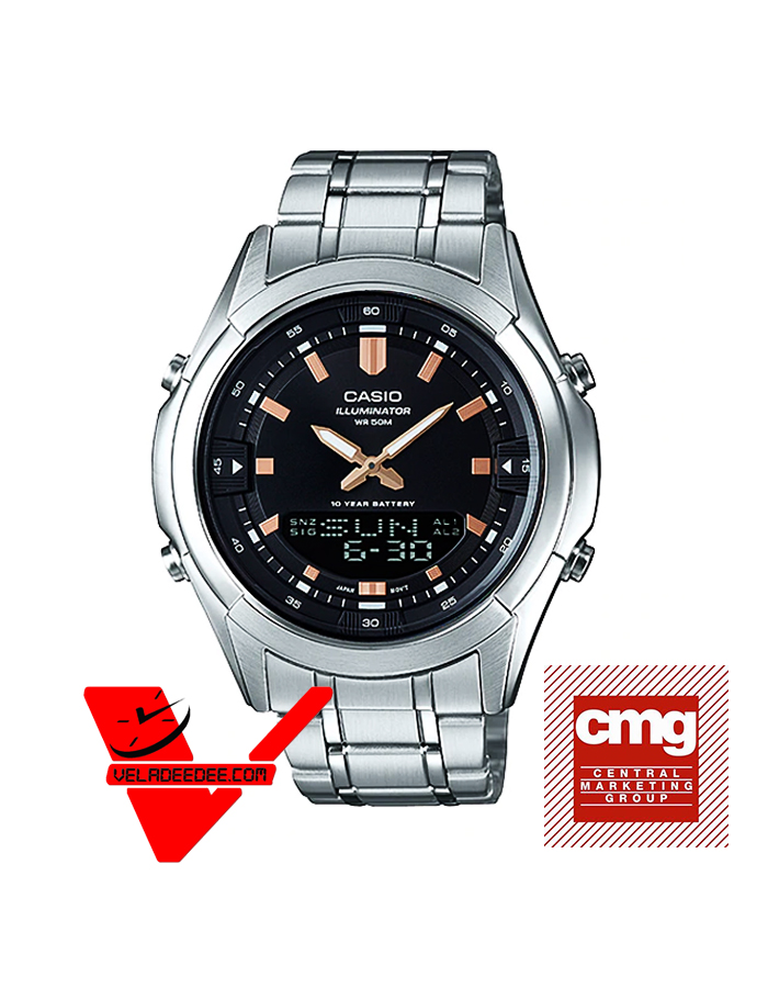 Casio Standard นาฬิกาข้อมือชาย สายสแตนเลส (ประกันCMG) รุ่น AMW-840D-1AV 